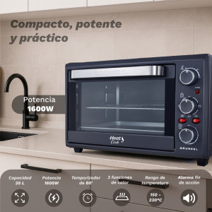 HORNO ELECTRICO DE 28L DE CAPACIDAD GRUNKEL HR-28COOK