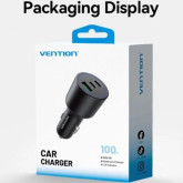 CARGADOR DE COCHE VENTION FFQB0  2XUSB-TIPO C/ 1XUSB/ 100W