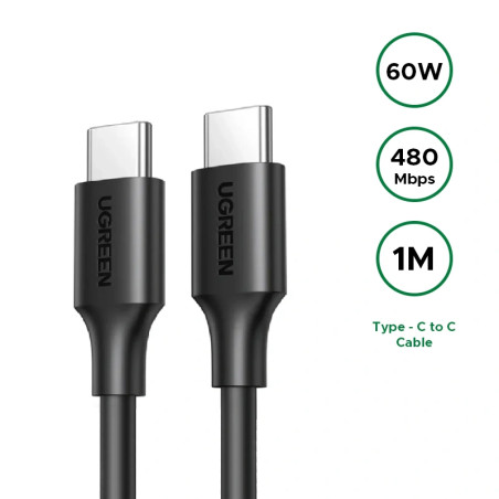 CABLE USB TIPO C/TIPO C 2.0- 1M NICKEL PLATING - UGREEN