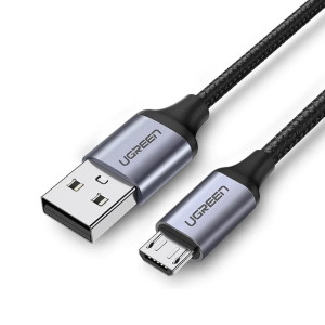 CABLE USB 2.0 A MICRO USB US290- 1M  METAL-NEGRO - UGREEN