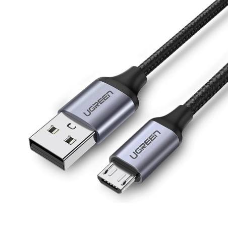 CABLE USB 2.0 A MICRO USB US290- 1M  METAL-NEGRO - UGREEN