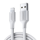 CABLE USB A LIGHTNING MACHO 1M ALU PLATA- UGREEN