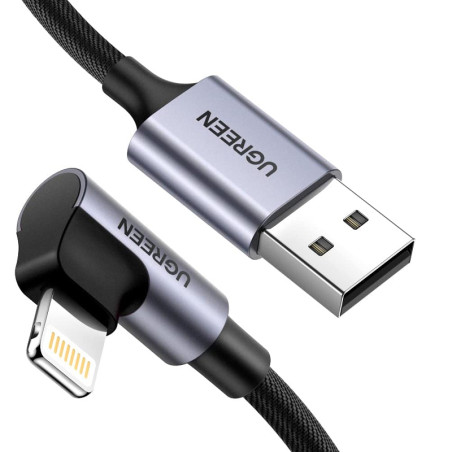 CABLE USB 2.0 A LIGHTNING ACODADO 2M ALUM UGREEN