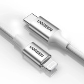 CABLE USB TIPO C A LIGHTNING MACHO 1M SILVER UGREEN