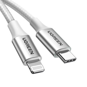 CABLE USB TIPO C A LIGHTNING MACHO 1M SILVER UGREEN