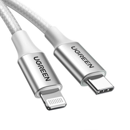 CABLE USB TIPO C A LIGHTNING MACHO 1M SILVER UGREEN