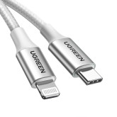 CABLE USB TIPO C A LIGHTNING MACHO 1M SILVER UGREEN