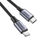 CABLE USB TIPO C A LIGHTNING MACHO 1M NEGRO UGREEN