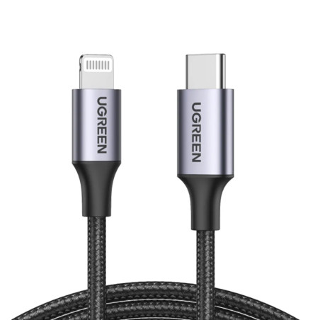 CABLE USB TIPO C A LIGHTNING MACHO 1M NEGRO UGREEN