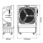 CLIMATIZADOR MECÁNICO 150L 750W 18000M3/H GRIS/BLANCO