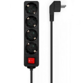 REGLETA AISENS NEGRO 4 TOMAS CORRIENTE CON INTERRUPTOR