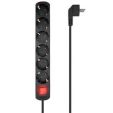 REGLETA AISENS NEGRO 6 TOMAS CORRIENTE CON INTERRUPTOR