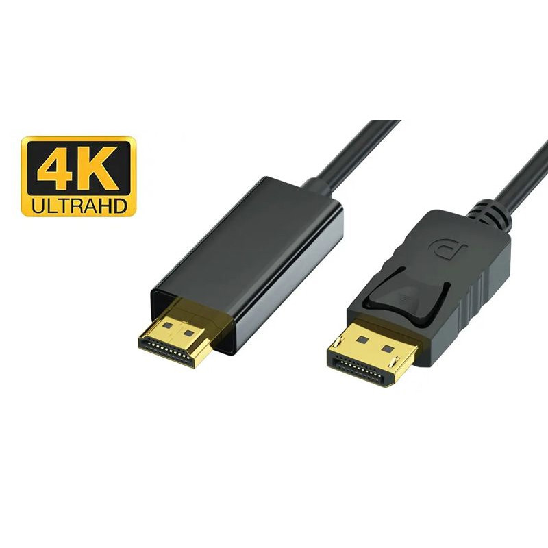 CABLE DISPLAYPORT V1.2 A HDMI 4K 3840 X 2160P M/M GOLD PLATE