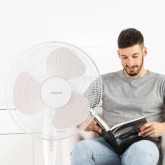 VENTILADOR PIE GRECO TAURUS 16CR 45W 110-125CM 3 ASPAS BLANC