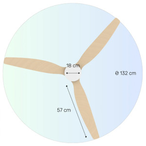 VENTILADOR TECHO FAN POLAR TAURUS 3B 3 ASPAS 132CM 30W