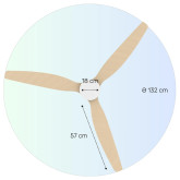 VENTILADOR TECHO FAN POLAR TAURUS 3B 3 ASPAS 132CM 30W