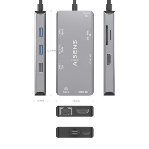 ADAPT.AISENS USB-C DOCK 9 EN 1 9P018-GR