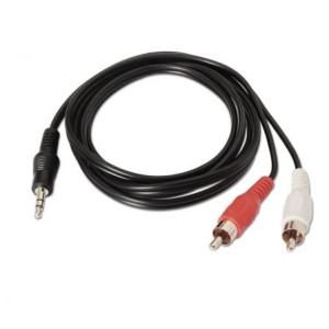 CABLE AISENS JACK 3.5 MACHO 2X RCA MACHO 1.50MT NEGRO