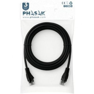 LATIGUILLO PHASAK UTP/RJ45 CAT.6 1 MTR NEGRO 