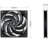VENTILADOR CAJA ARCTIC P12 SLIM PWM PST/ 12CM/ NEGRO 