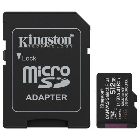 MICRO SD KINGSTON XC 512GB+ADAPT.CLASE 10 150MB/S