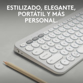 TECLADO LOGITECH PEBBLE KEYS K380S BLUETOOTH BLANCO 