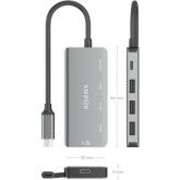 HUB USB TIPO C AISENS USB-C 3.1 - USB-C PD 100W/USB-C/3XUSB 