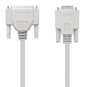 CABLE SERIE NULL MODEM DB9 HEMBRA DB25 MACHO 1.8M BEIGE