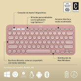 TECLADO LOGITECH PEBBLE KEYS 2 K380S ROSA 
