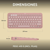TECLADO LOGITECH PEBBLE KEYS 2 K380S ROSA 