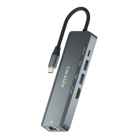 DOCKING TIPO-C AISENS ASUC-5P011-GR/1XHDMI4K/2XUSB/1XRJ45