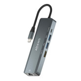 DOCKING TIPO-C AISENS ASUC-5P011-GR/1XHDMI4K/2XUSB/1XRJ45