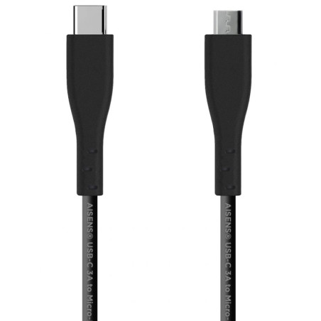 CABLE AISENS USB 2.0 TIPO C MACHO/MICROUSB MACHO/1M/NEGRO