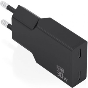 CARGADOR DE PARED AISENS 2*TIPO-C 30W  NEGRO A110-1006