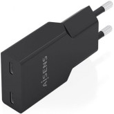CARGADOR DE PARED AISENS 2*TIPO-C 30W  NEGRO A110-1006
