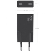 CARGADOR DE PARED AISENS 2*TIPO-C 30W  NEGRO A110-1006