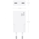 CARGADOR DE PARED AISENS 2*TIPO-C 30W  BLANCO A110-1003