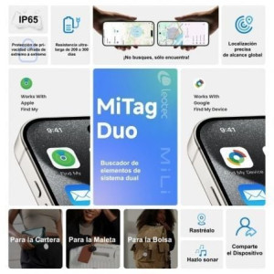 LOCALIZADOR LEOTEC EASYTAG DUAL/BLANCO/INCLUYE LLAVERO ROJO