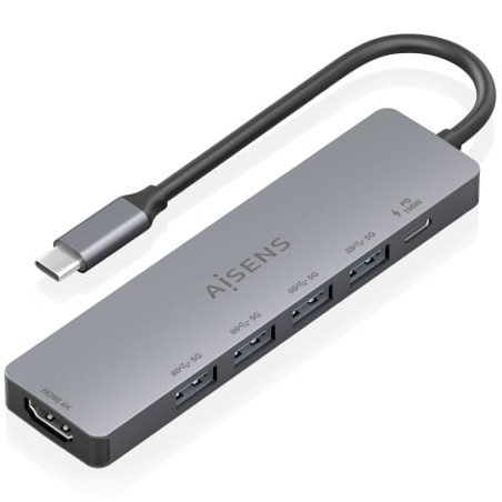 DOCK AISENS USB TIPO-C A 1XHDMI 4K/4XUSB/1XUSB TIPO C PD