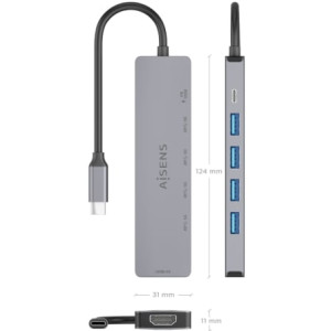 DOCK AISENS USB TIPO-C A 1XHDMI 4K/4XUSB/1XUSB TIPO C PD